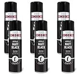 Simoniz Spray Paint Aerosol BIG 500ml CAN Matt Black x6