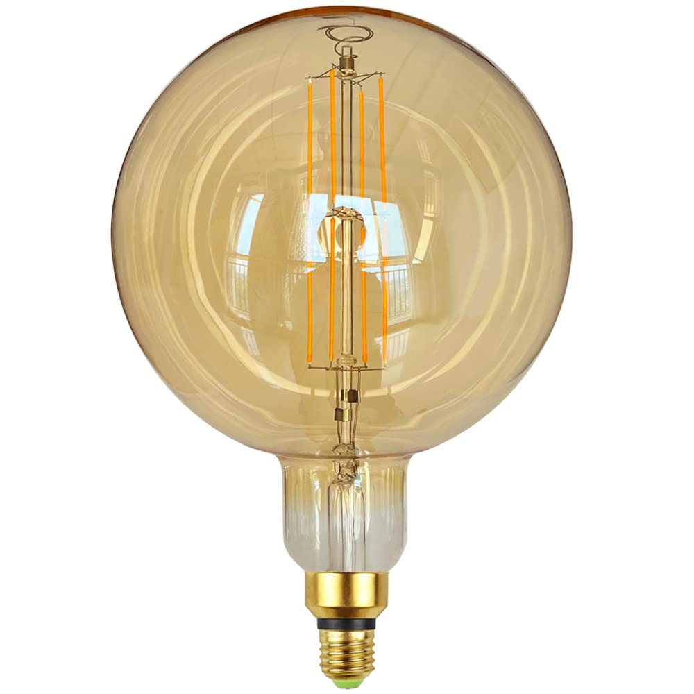 Lampadine a led antiche Lampadina decorativa gigante 8W Dimmerabile E27 Base 220 / 240V 600Lumens Super Giallo Caldo (G200)