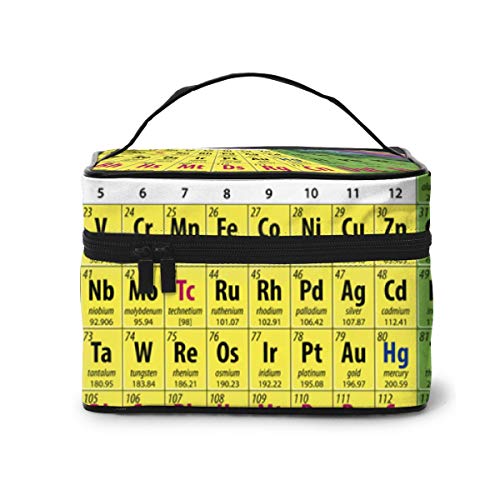 Preisvergleich Produktbild Kosmetiktasche mit Reißverschluss, Periodensystem der Elemente, Kulturbeutel, Reisetasche für Pinsel, Schmuckzubehör