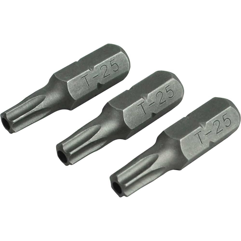 Faithfull Security S2 Grade Steel Screwdriver Bits T25S x 25mm (Pack 3) FAISBT2