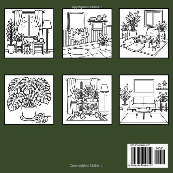 Cozy Houseplants Coloring Book: Relaxing Plant Pots & Indoor Greenery for Kids and Adults image 3