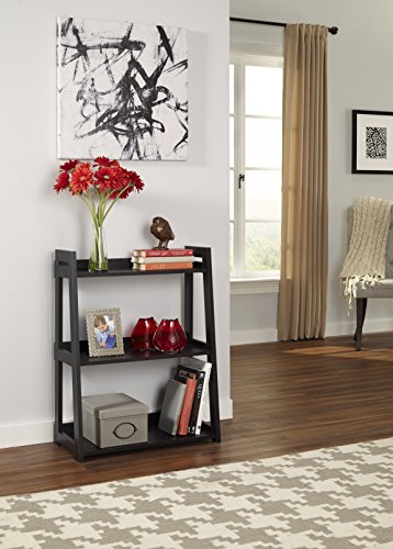 ClosetMaid 3312 No-Tool Assembly Wide 3-Tier Ladder Shelf, Black Walnut