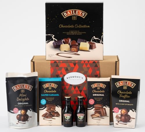 The Ultimate Baileys Irish Cream & Chocolate Hamper With Miniatures - Includes Chocolate Collection Box Miniature Bottles Mini Delights Salted Caramel & Truffle Chocolate - Exclusive to Burmonts