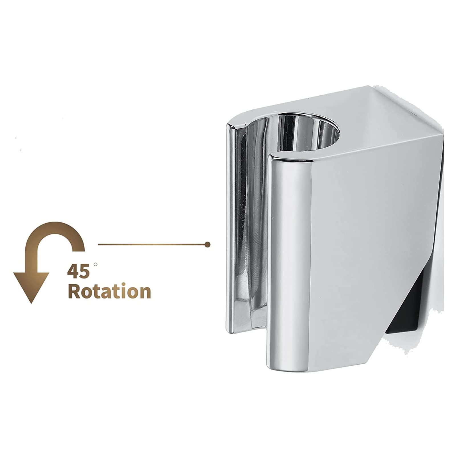 Alcachofa de Ducha Universal Cabezal de Ducha Latón Alta Presión Ducha de Mano con ABS Soporte Giratorio, 1.5M Acero Inoxidable Tubo Flexible,Cromo