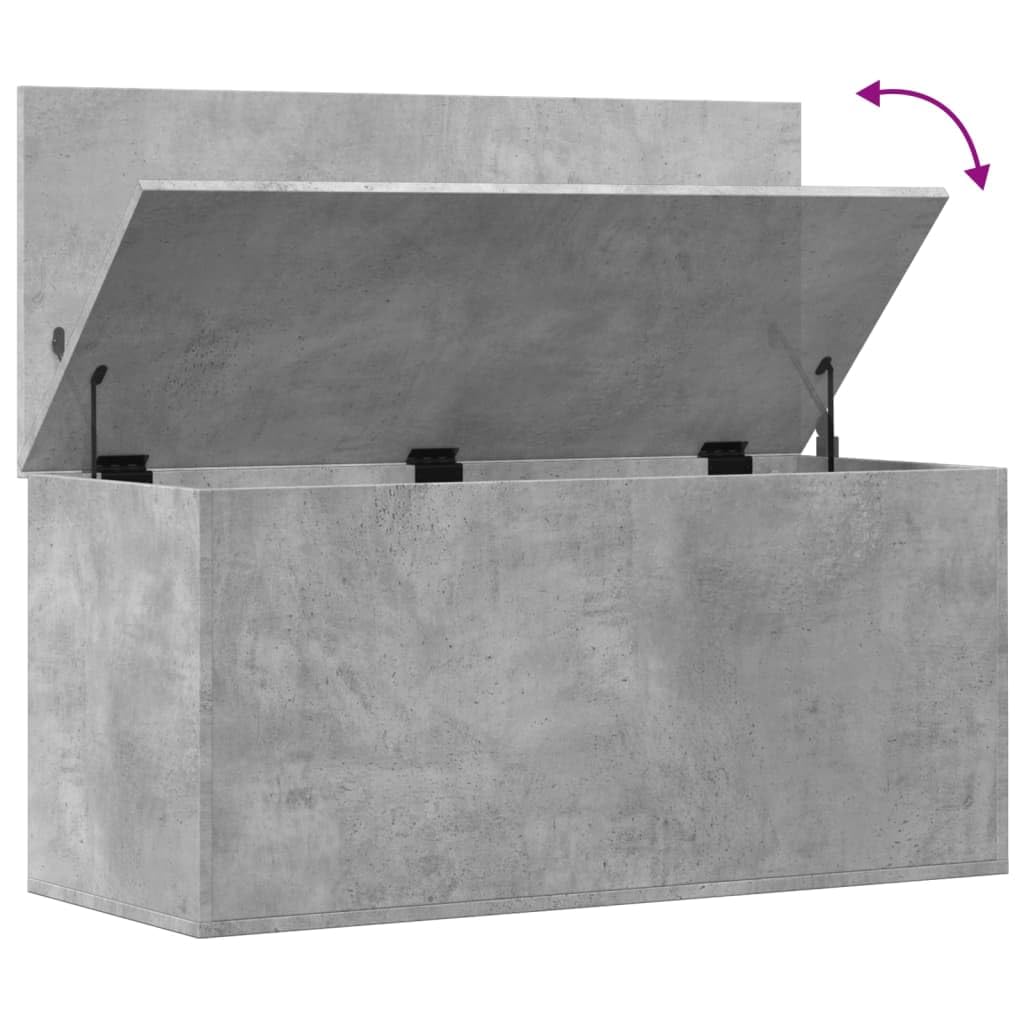 vidaXL Contenitore Grigio Cemento 100x42x46 cm Legno Multistrato Cesta Portaoggetti