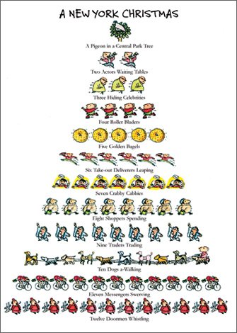 New York Christmas - Box of 15 Holiday Cards and Envelopes - 12 Days of Christmas Series