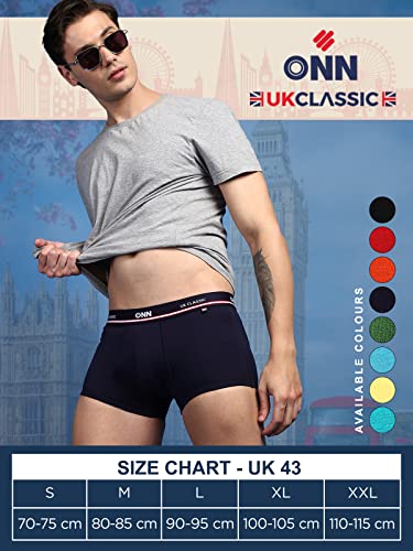 Image of ONN UK Classic Men's Combed Cotton Mini Trunk with Feather Touch Ultra Soft Waistband (Pack of 2)