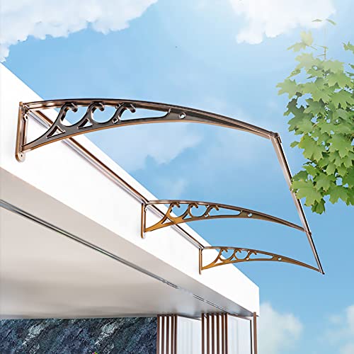 Auvent de porte extérieur en polycarbonate transparent pour protection entrée - 4