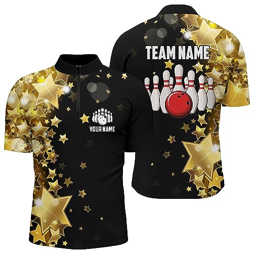PIONAMZIOZ Personalized 3D Men's and Women's Bowling Team Jersey American Bowling Polo & Quarter-Zip Shirt QZT563