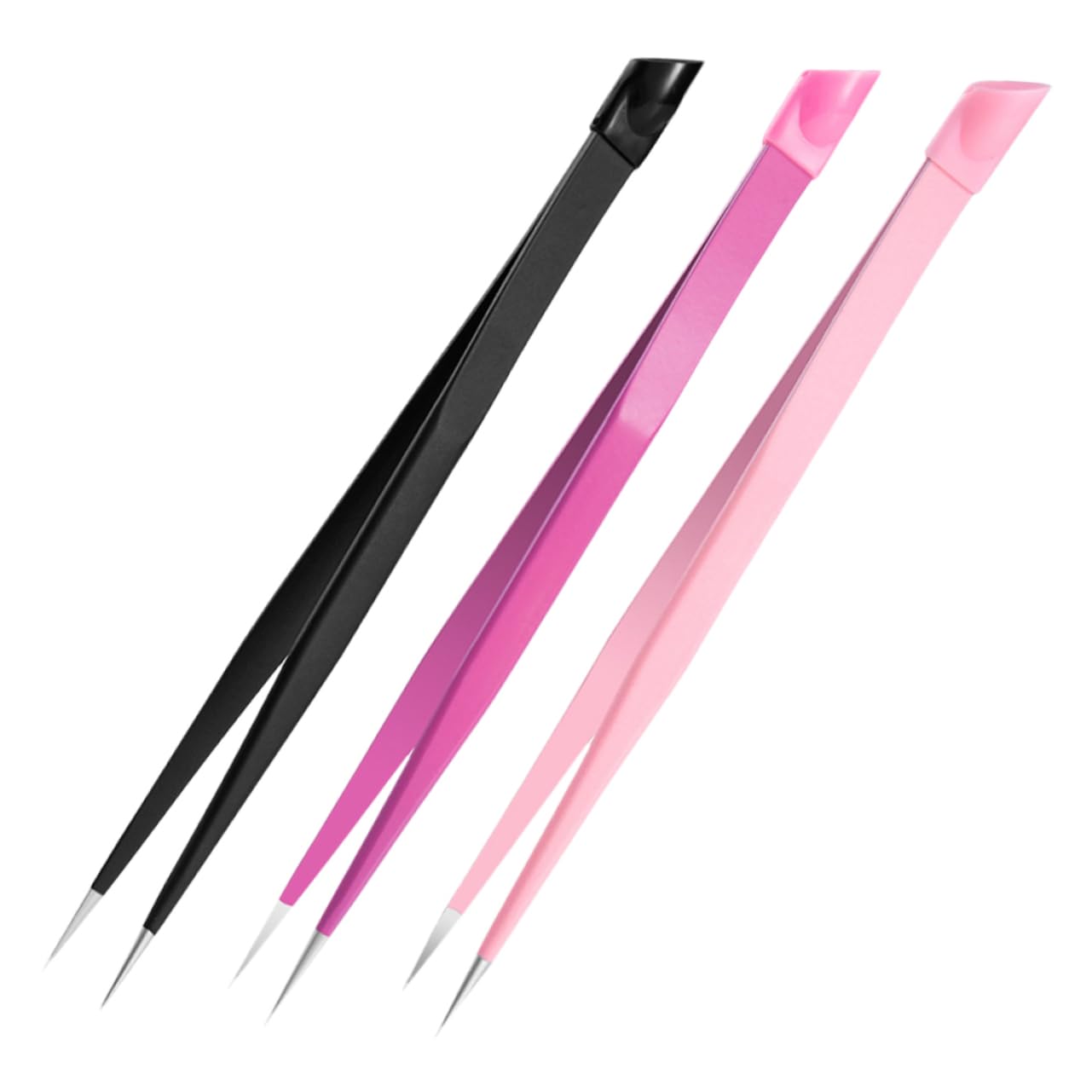 VICASKY 4 Set Pinzette Doppiper Nail Art Inossidabile Con Pressionper Adesivi Per Donne Design Versatile Per Unghie 3 Pezzi*4