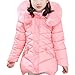Ankoee Abrigo para niña con Capucha de Pelo, Largo, Akaufeng, Chaqueta de Invierno con Capucha de pelos, Capa Exterior, Chaqueta Infantil For 3-12 años (Rosa, 130cm/5-6 años)