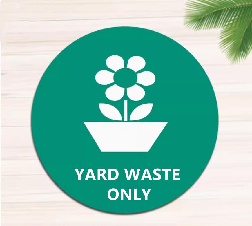 2pcs Yard Waste Sticker Yard Waste Only Signs 11.4X11.4"Thickened Water Proof Yard Waste Decals 2024newest (Round-green)