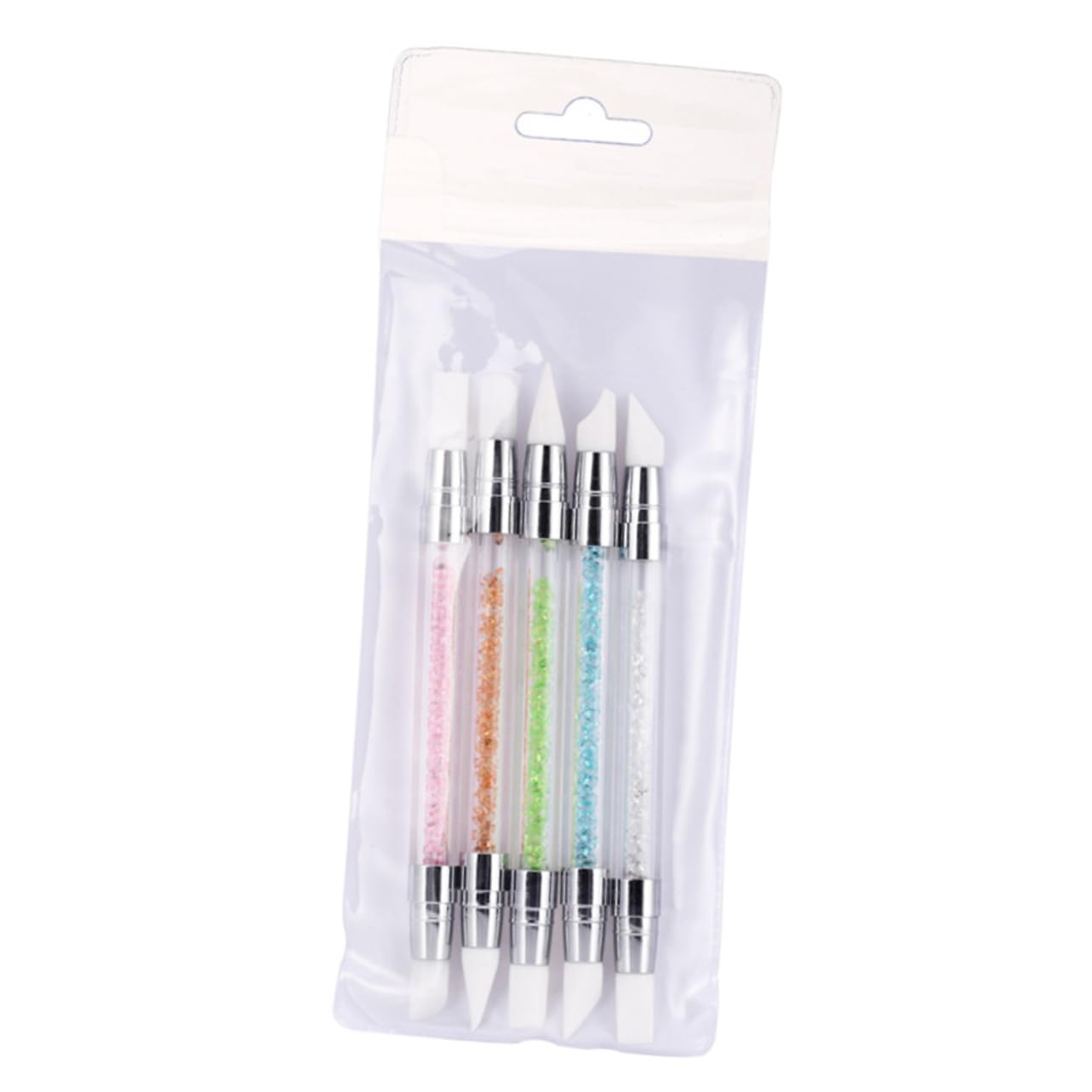FRCOLOR 15pezzi Pennelli Per Nail Art Silicone Con Testa Doppia e Strass Manicure Per Decorazioni Unghie Pennelli Leggeri e Maneggevoli Per Pittura e Disegno Unghie