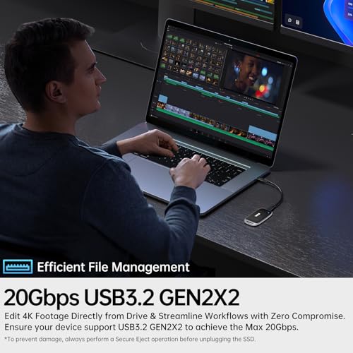 Image of SSK 500GB SSD External Hard Drive, Portable SSD Drive up to 2000 MB /s, USB 3.2 Gen2X2 External Solid State Drives for iPhone 15 /16 PRO、Mac、Phone OTG、Laptops with LED Indicator