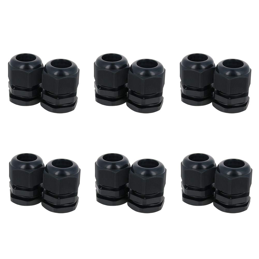 Fielect M25 Waterproof Adjustable Cable Joints Cable Gland Plastic Locknut Black For 13-18mm Dia Cable Wire 12Pcs-image-28