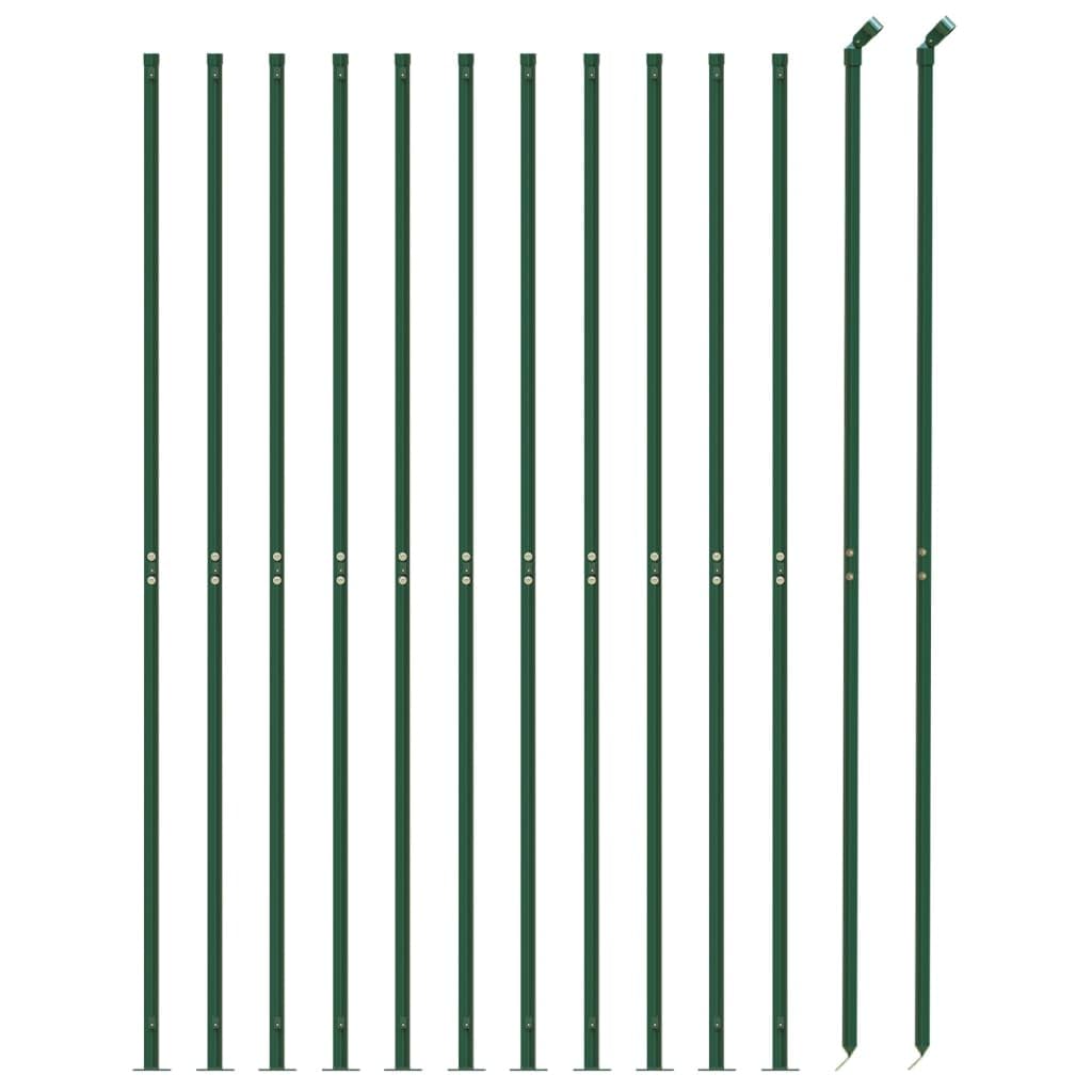 Valla de malla de alambre con brida de suelo, verde, 2 x 25 m, PVC, valla de acero para cercado seguro y recinto para animales