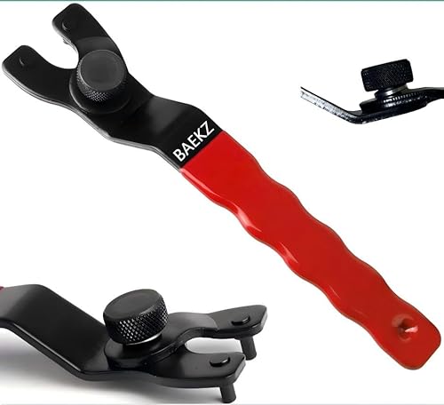 BAEKZ Adjustable grinding wrench, pin wrench for angle grinder and polishing machine (1, red)