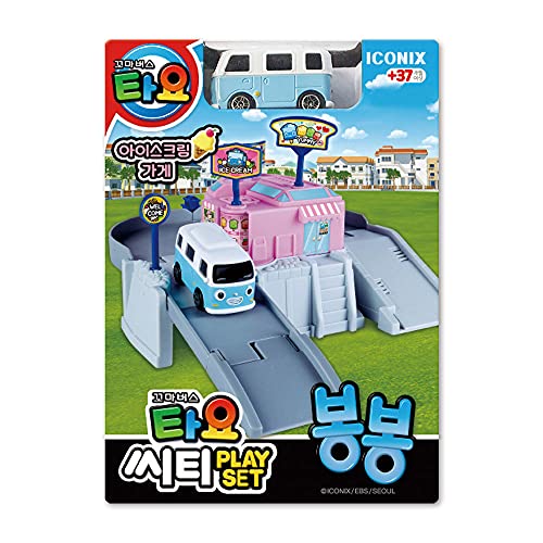 ICONIX Little Bus Tayo City BongBong, Bus jouet, Toy Set, Jeu d'imagination en intérieur, 3+