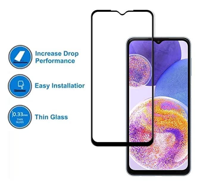 Image of Screen Protector for Samsung Galaxy A23 (Black) Tempered Glass Edge-to-Edge 6D Screen Guard With Installation Kit