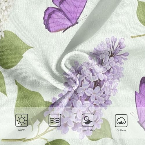 Lilac White Flowers Butterflies Little Girl Panties Toddler Underwear Floral Cotton Designer Briefs Girls Undies 2t3