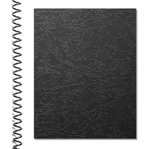 6mm Plastic Spiral Binding Coils and 12mil Leather Texture Binding Cover Bundle Cover