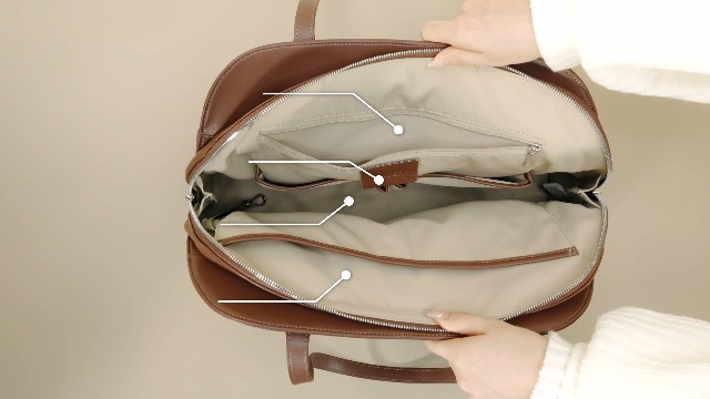 Bolso tote de cuero genuino para mujer miniatura 7