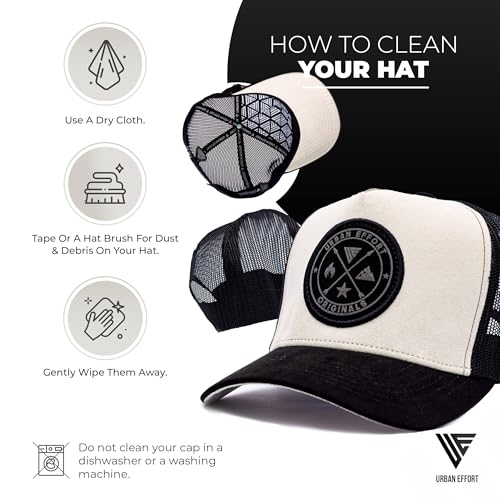 Image of Urban Effort Trucker Hat for Men - Mesh Back Baseball Cap, 5 Panel Snapback Hats for Men and Women