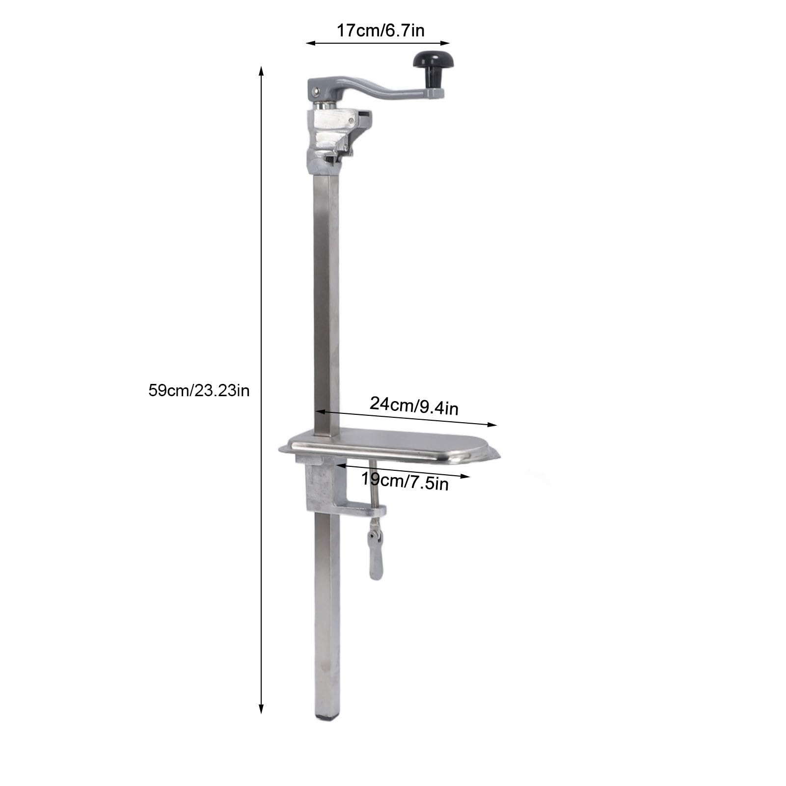 Fdit Abrelatas Comercial Manual de Sobremesa, de Uso Rudo y Acero Inoxidable, con Ergonómico y Base Estable — Ideal para Restaurantes, Hoteles Cocinas (para Latas de hasta 11