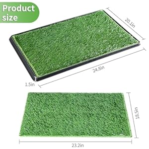   Dog-Grass-Pee-Pad-with-Tray-25x-20-Indoor-Dog-Potty-Grass-Pad-Reusable-Washable-Artificial-Grass-for-Dogs-Perfect-Potty-Training-Dog-Litter-Box-for-Indoor-Outdoor