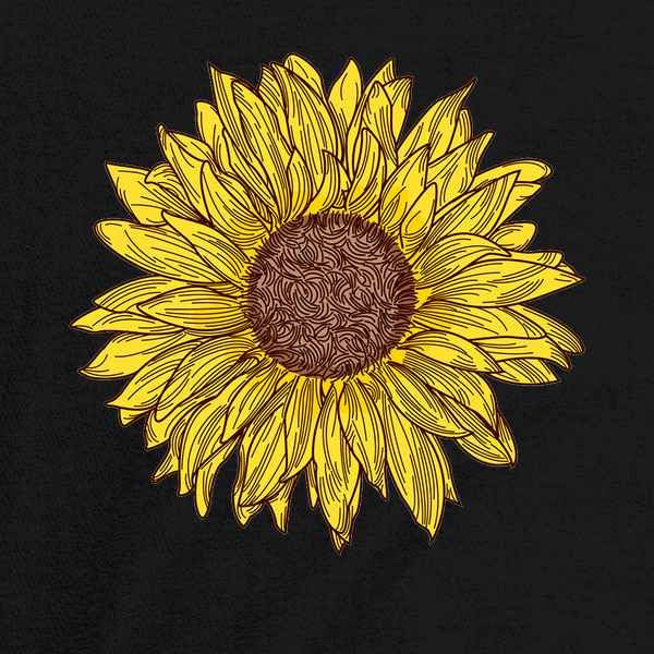 Sunflower Cute Retro Vintage Style Hippie Boho Infant Bodysuit Black 6M