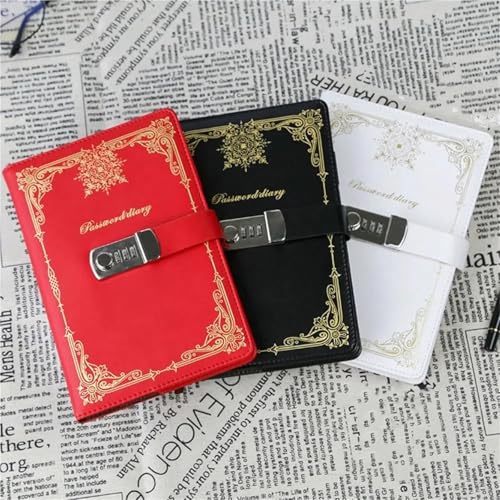 Bloc-notes rétro A5 rouge protégez vos notes personnelles sous couverture rigide - 2