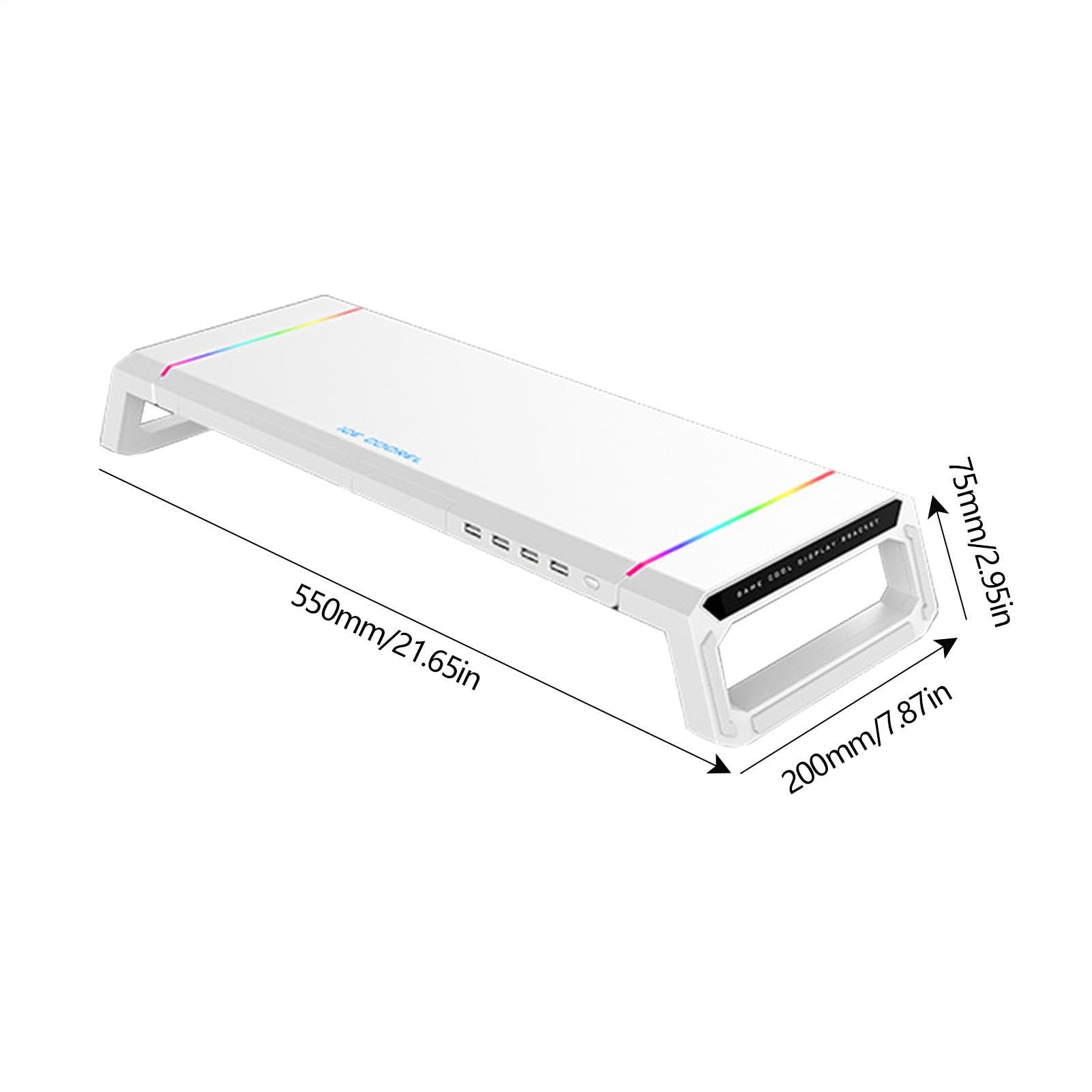 Soporte para ordenador, organizador de escritorio con cajón, carga RGB 4