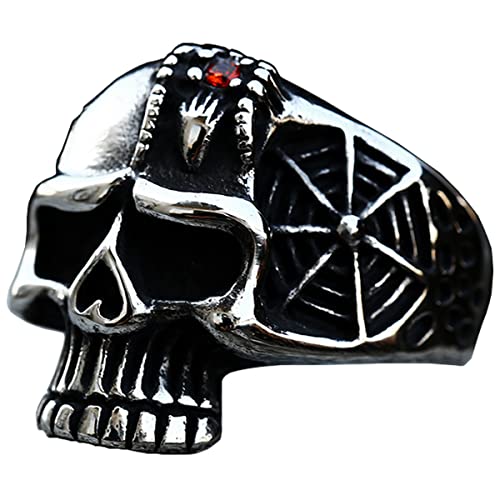 Image of Death Skull Ring for Men Stainless Steel Jewelry Biker Rings Scary Death Ring Skull for Gifts