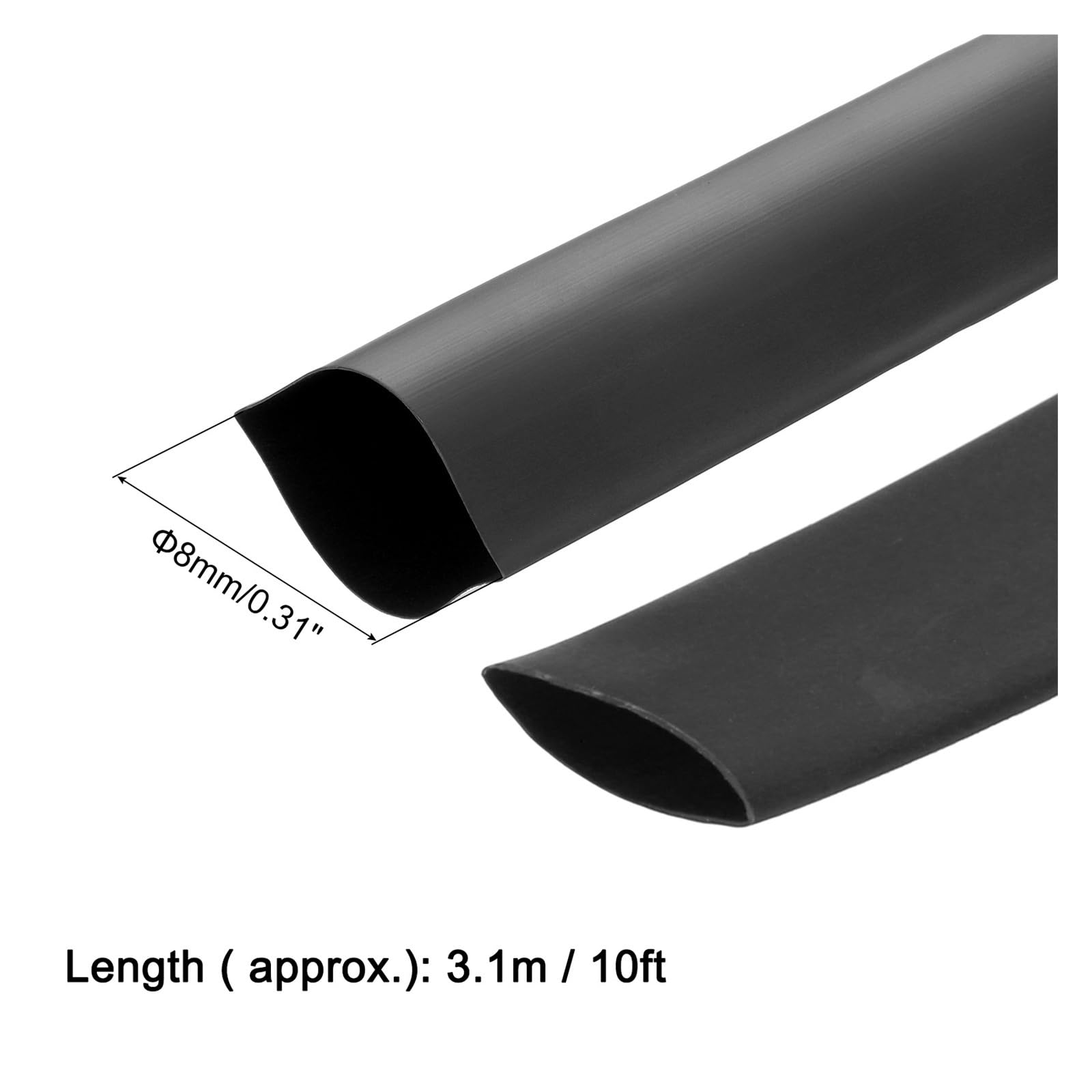 Gaine thermorétractable 8-100 mm de diamètre 2:1, gaine thermorétractable for câble, gaine thermorétractable noire de 1,53 à 31 m for l'étanchéité des connecteurs(20mm x 31m)