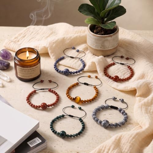 Image of Sureio 6 Pcs Motion Sickness Bracelets Cruise Essentials Adjustable Anti Nausea Wristband for Adults Car Sea Air Sickness Relief