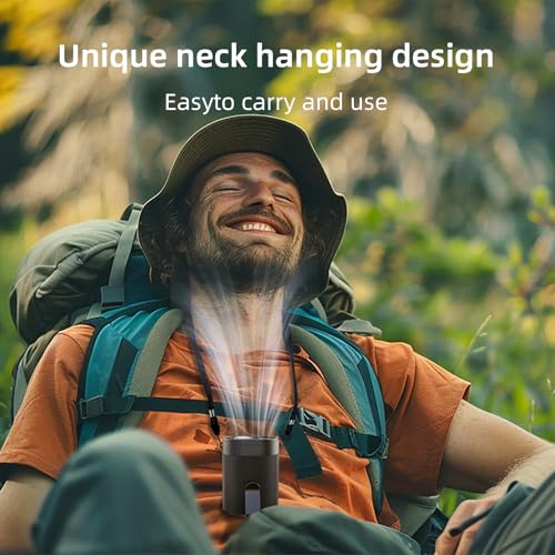 AI Portable Waist Fan,Rechargeable Fan with 4-Speed 6600RPM Strong Airflow,Personal Waist Fan with up to 25H of Working Time,Hands-Free/Belt/ Neck Fan,Wearable Belt Fan for Camping,Work,Outdoor,Travel - image 4