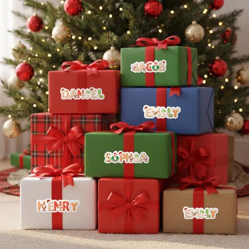 Image of Personalized Name Christmas Stickers