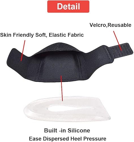 Miniatura 2 de Tacones ajustables para fascitis plantar, 4 unidades, para aliviar el dolor en el talón (negro), Negro -