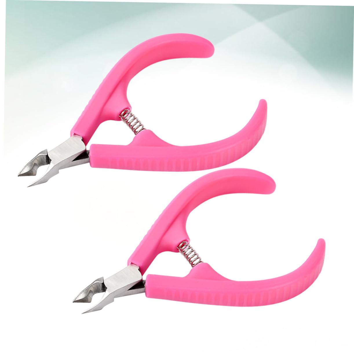 FRCOLOR 6pezzi Pinze Per Cuticole Plastica Con Manico Antiscivolo Per Manicure e Pedicure Rosa Strumento Professionale Per Rimuovere La Morta Salone e Casa