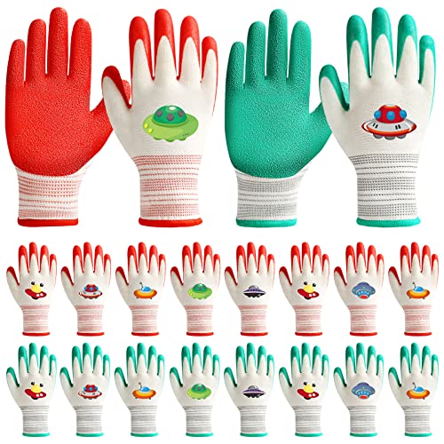 Yumoin 12 Pairs Kids Garden Gloves Toddler Gardening Gloves Grippy Rubber Coated Children Work Gloves For Boys Girls Outdoor (Large (Age 9-11)) #TOP11