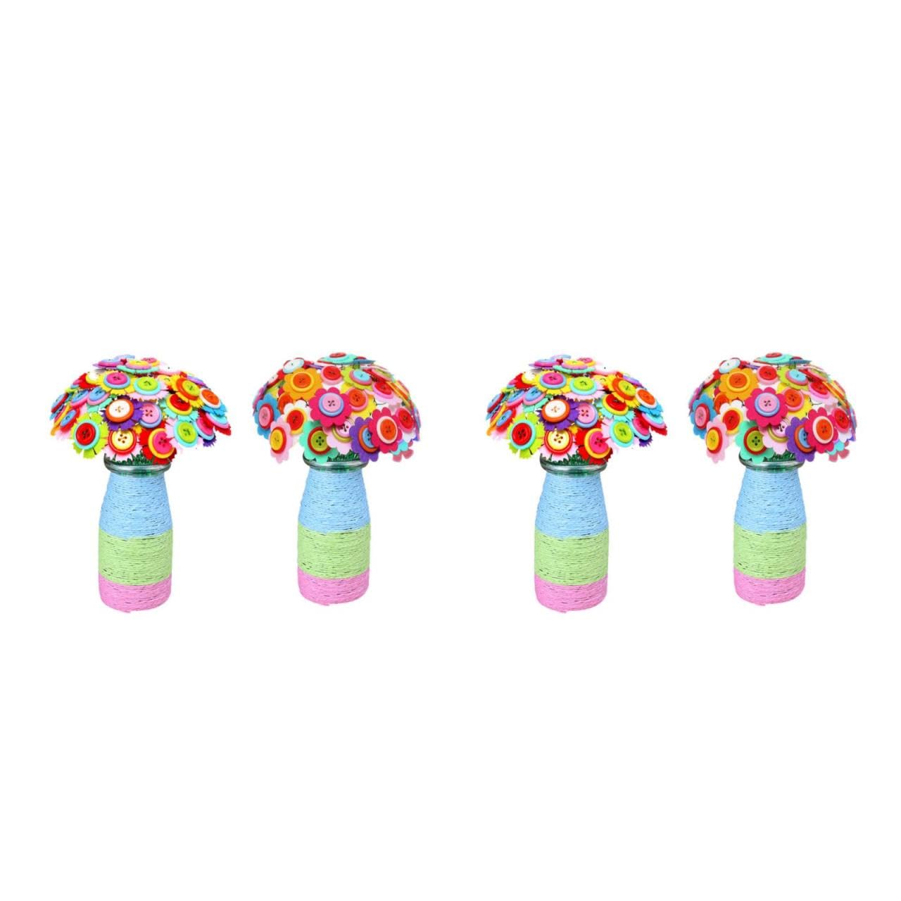 TOYANDONA 2juegos Kit De Manualidades Para Niño Niña De Flores De Botones Materiales Para Hacer Ramos Para Actividades Familiares y Cumpleaños