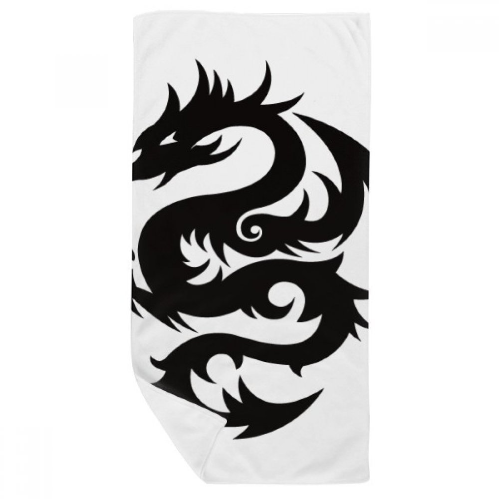 Serviette de bain dragon multicolore 35x70cm en tissu doux pour la toilette quotidienne
