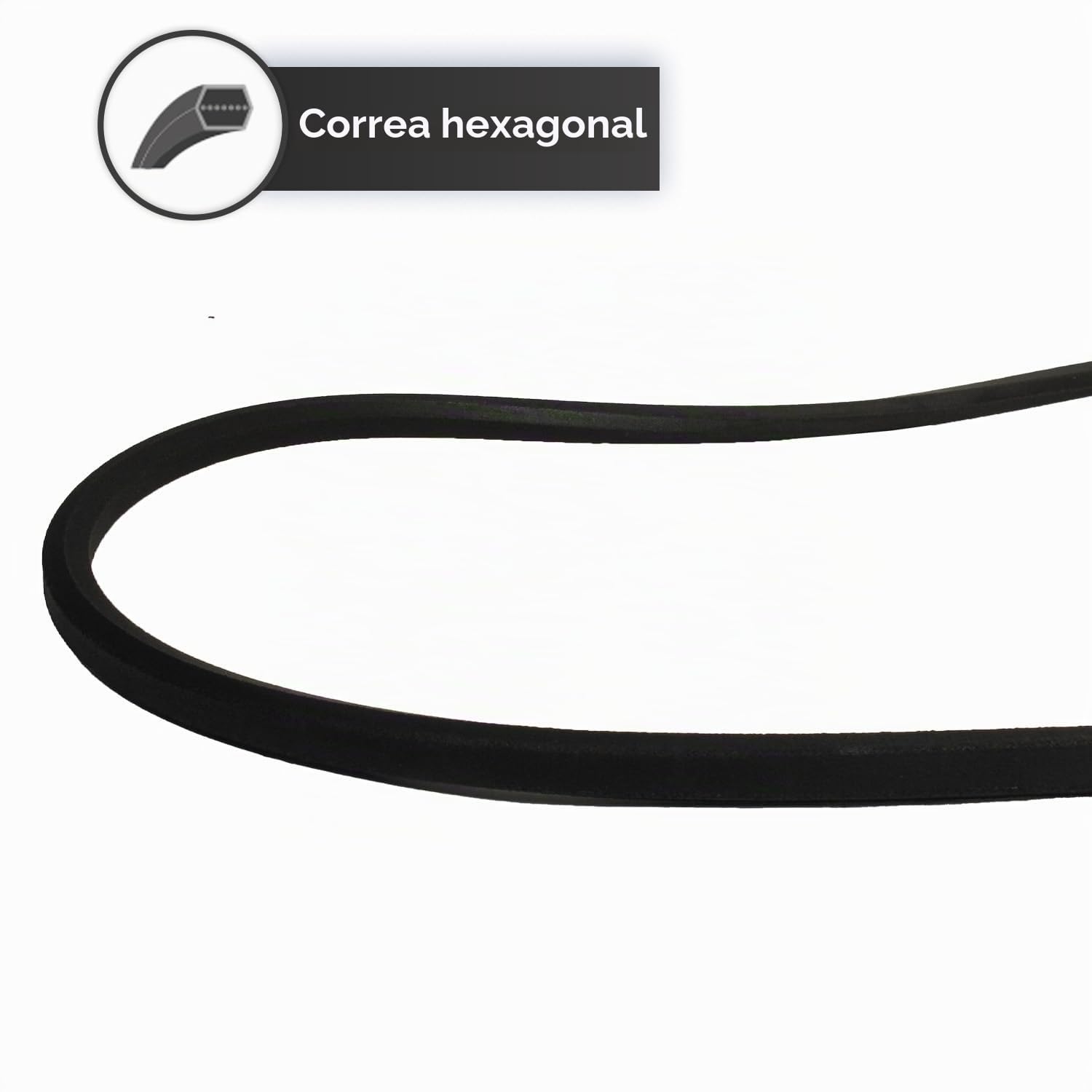 Greenstar AA112 - Correa hexagonal lisa serie AA, longitud ext: 2898 mm, negro
