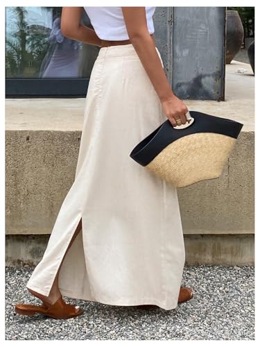 GORGLITTER Women's Sequin Embellished Boho Long Skirt Split Hem Coquette A Line Skirts2