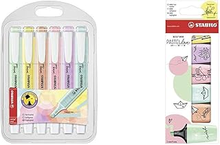 Stabilo Swing Cool Pastel - Astuccio con 6 Evidenziatori Colori Assortiti & BOSS MINI Pastellove Evidenziatore colori assortiti - Confezione da 6