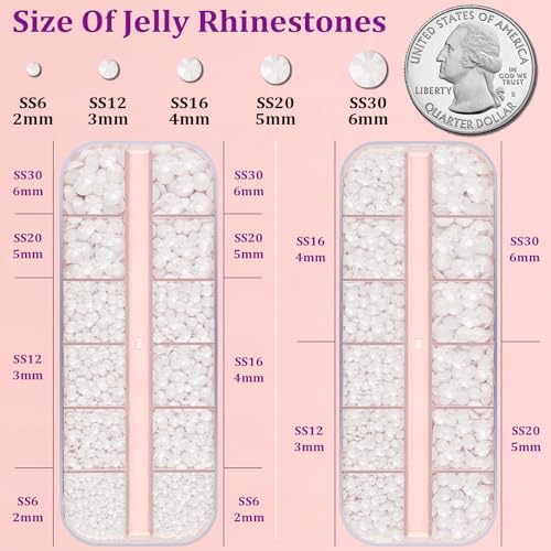 Image of TINKRSTUFF Resin Jelly Rhinestones for Crafting with B7000 Jewelry Glue, 2 Boxes White Flatback Crystals with 3Pcs 10ml Glue, Bedazzling Non Hotfix Gems for DIY Tumblers Clothing Shoes Manicure
