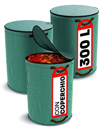 Set Sacchi Giardinaggio 300L, 4 maniglie, Polipropilene