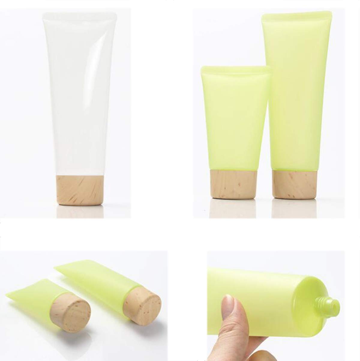 Snadulor - 20 flaconi vuoti da 100 ml, in plastica, da spremere, riutilizzabili, da viaggio, per cosmetici, campioni, detergenti, shampoo, gel doccia, lozioni, con tappo a vite