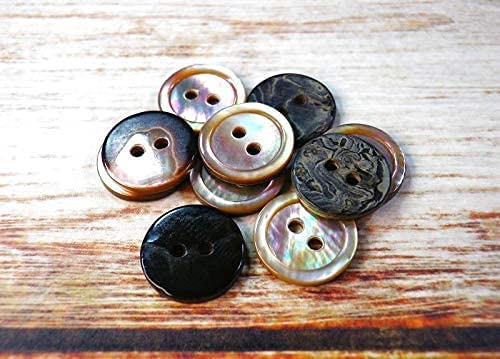 貝蝶 Amazon | 貝ボタン 定番の117型の2穴 白蝶貝・黒蝶貝・茶蝶貝 各サイズ