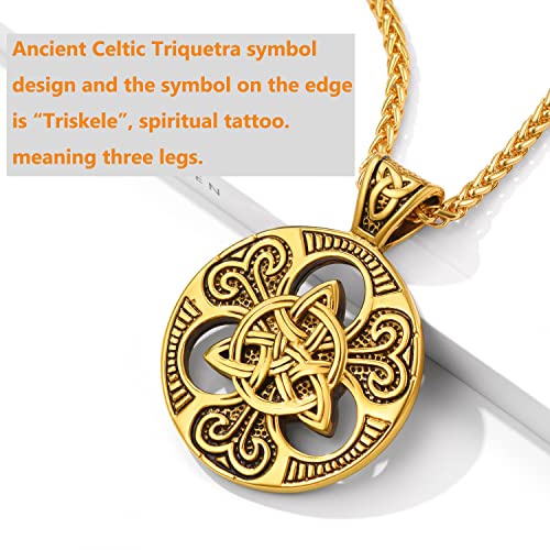 U7 Viking Pendant Necklace Stainless Steel/18K Gold Plated Celtic Thor's Hammer Pendant Necklaces Viking Jewelry Gift for Men2